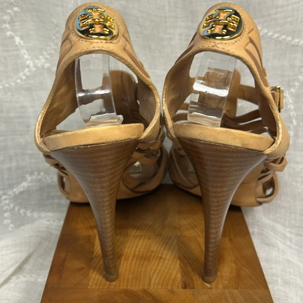 Tory Burch woven leather heels with leather sole